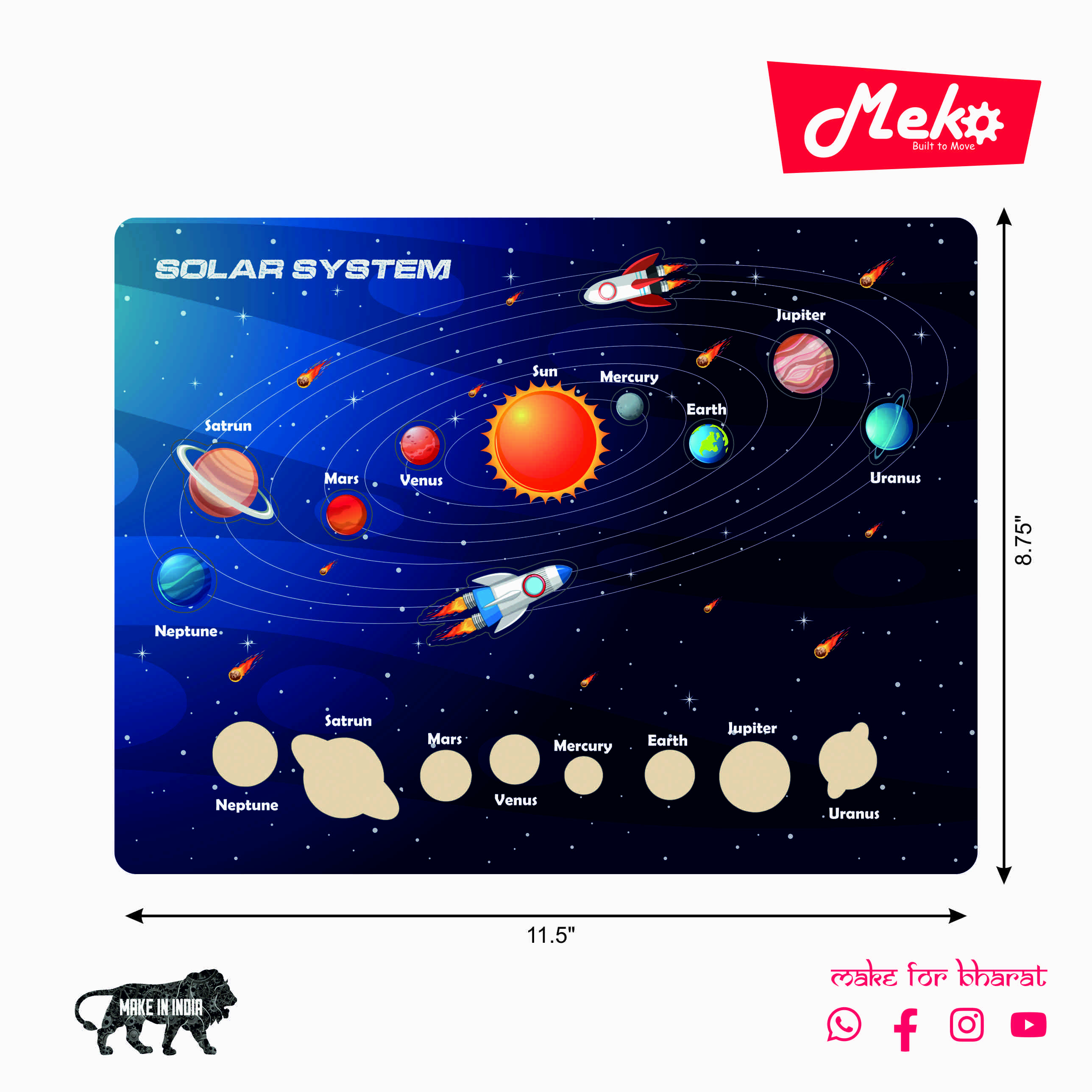 Solar System Wooden Learning Puzzle for Kids