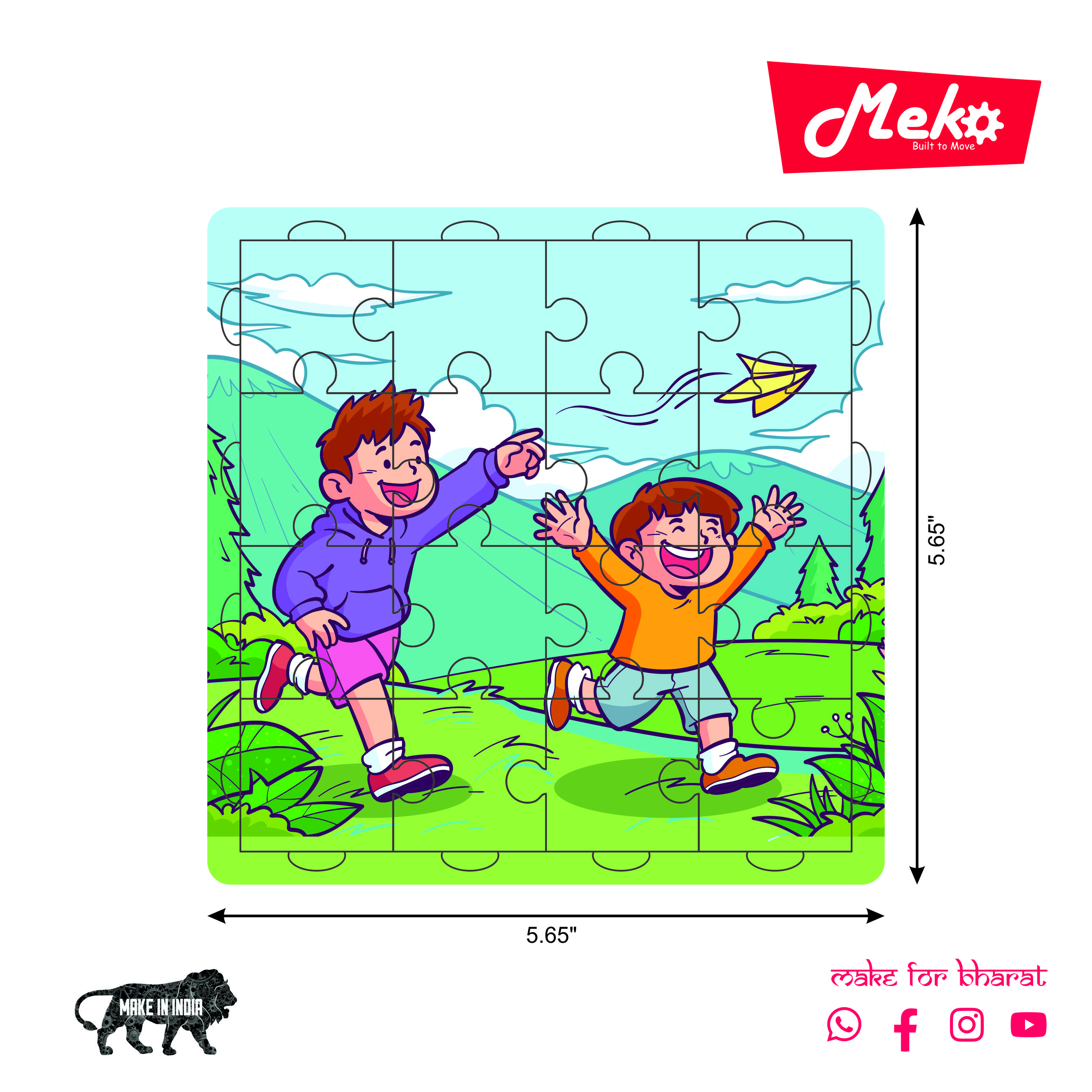 Kids Outdoor Fun Wooden Puzzle (Playtime Theme)