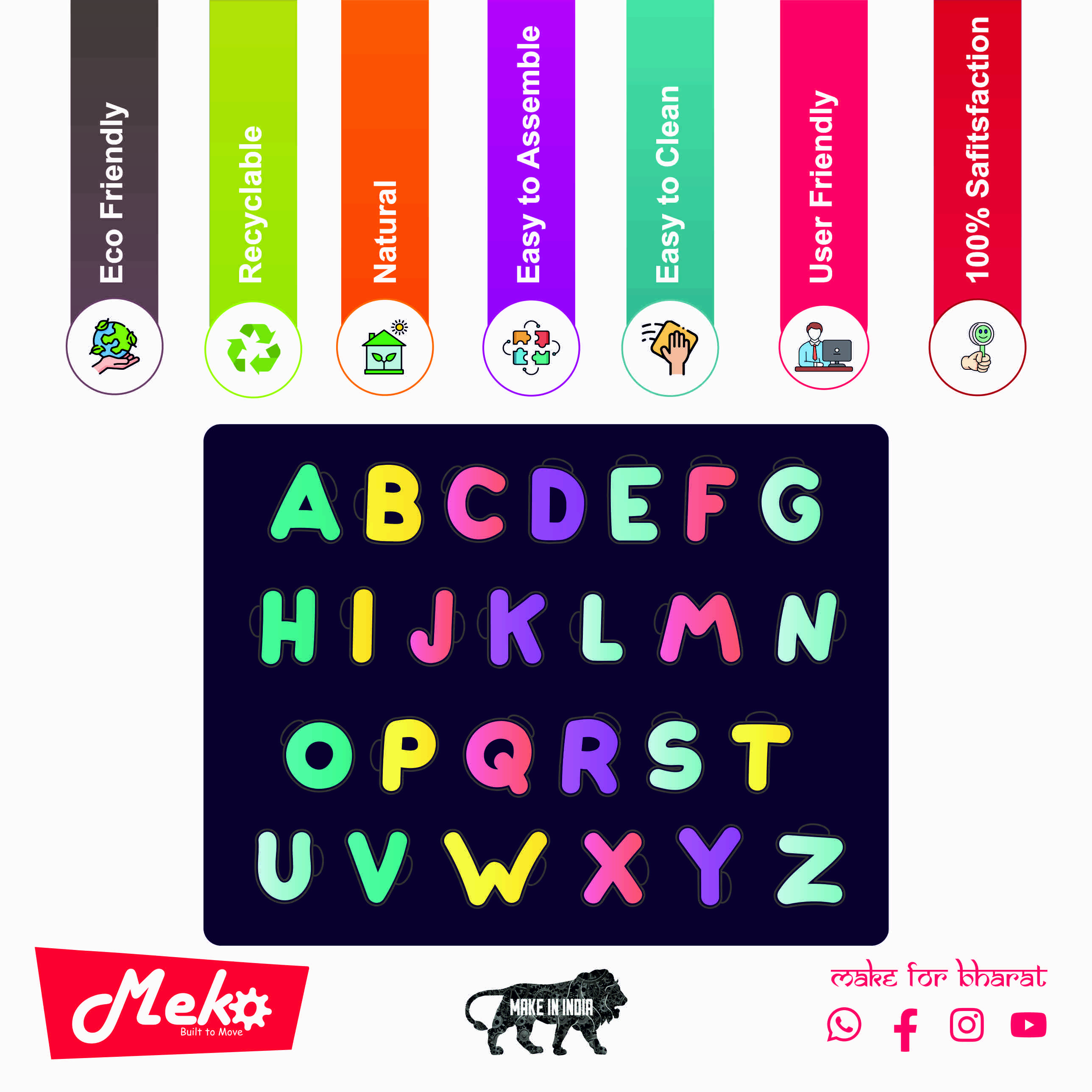 Alphabet Learning Wooden Puzzle Board for Kids