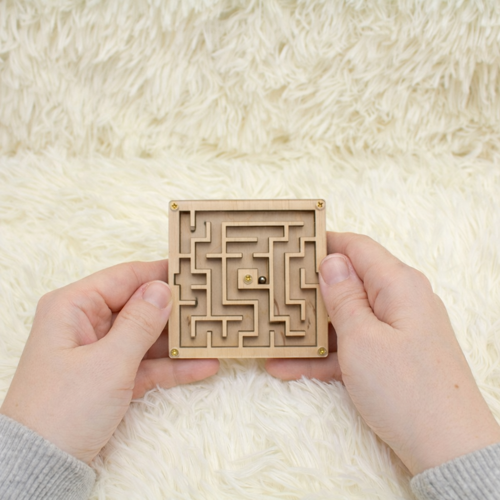 Wooden Maze Puzzle Brain Teaser Game