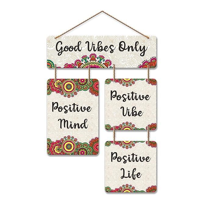 Good Vibes Only Wooden Hanging Wall Decor
