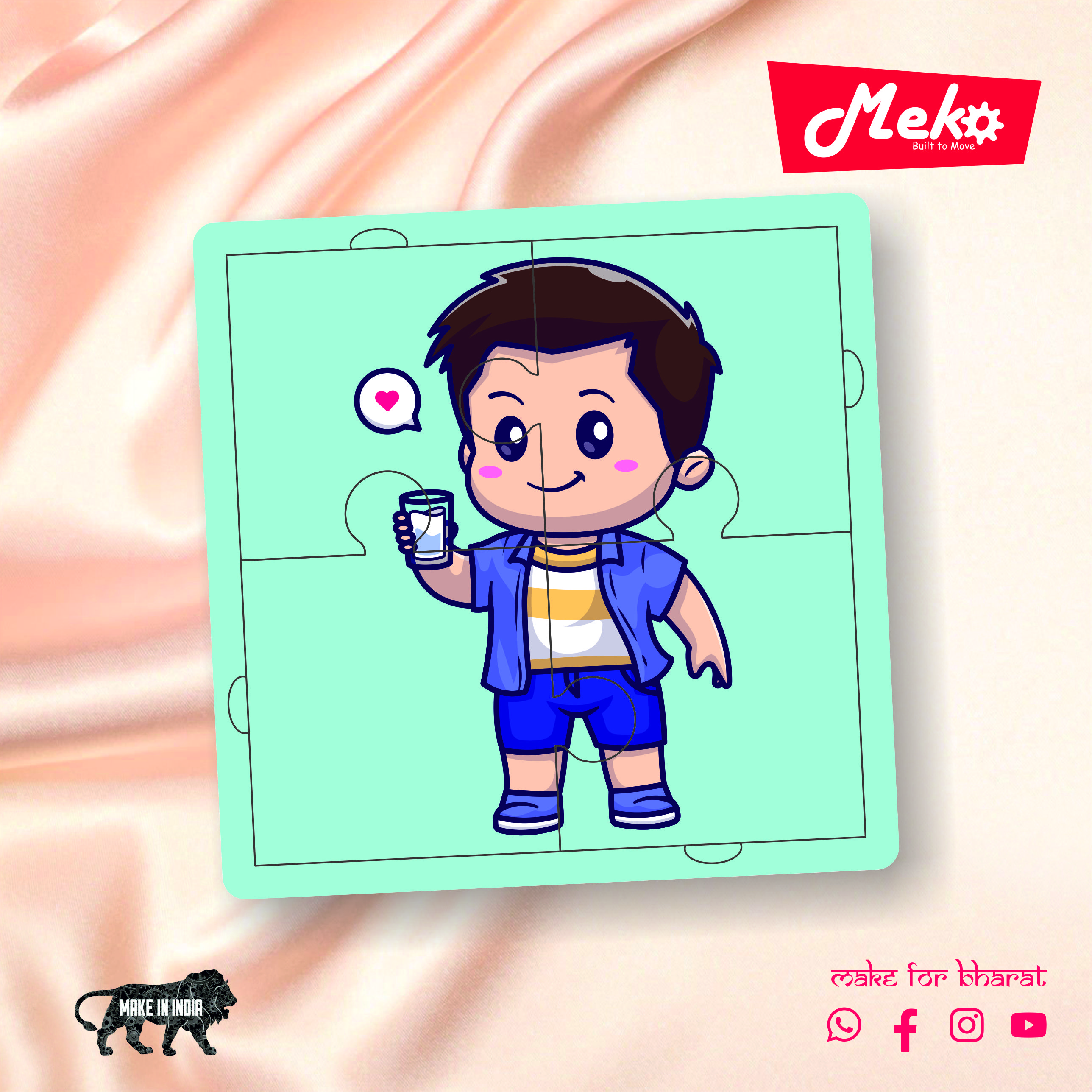 Cute Boy Wooden Puzzle for Kids