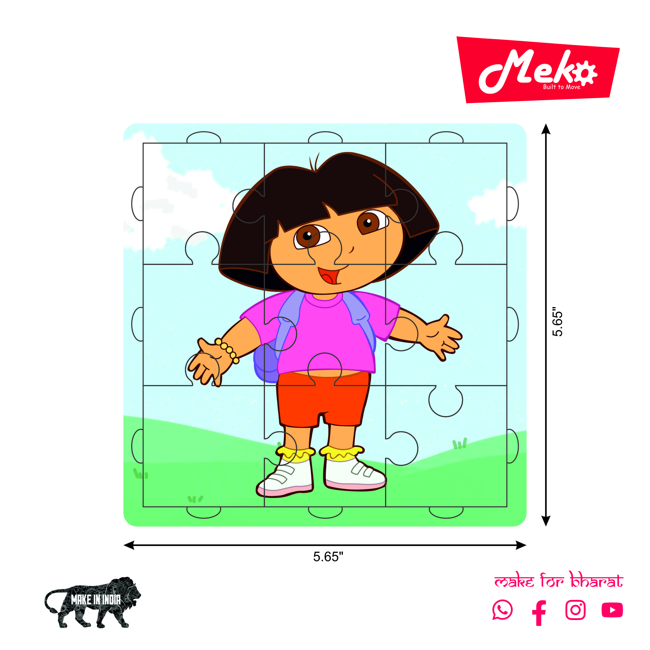 Cute Cartoon Girl Wooden Puzzle for Kids