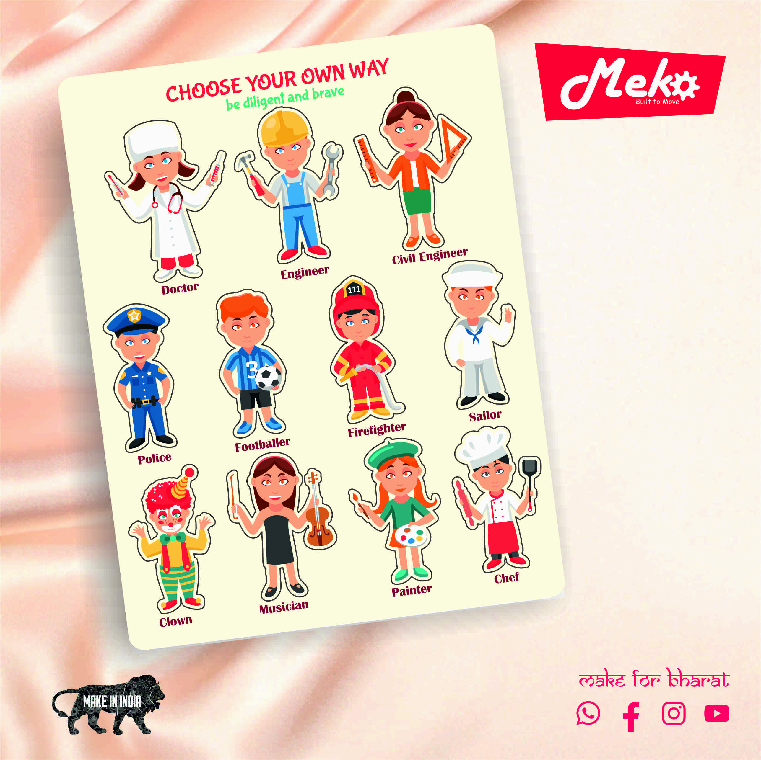 Kids Career Learning Wooden Puzzle Board