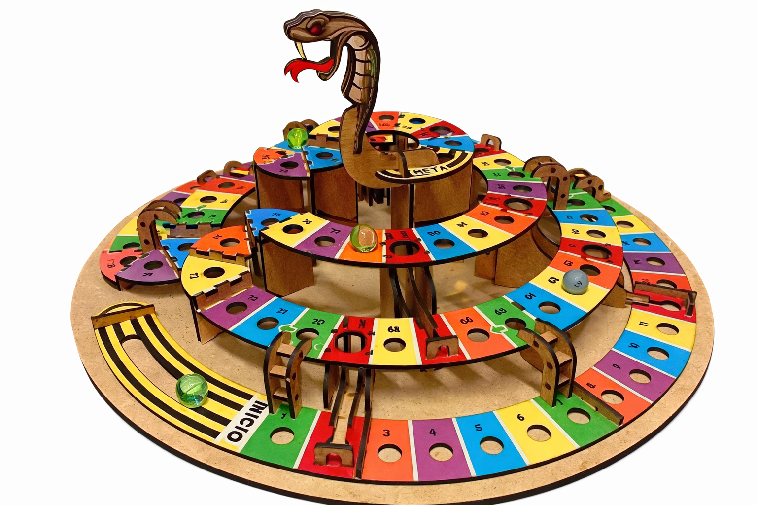 Wooden Snake and Ladder 3D Board Game