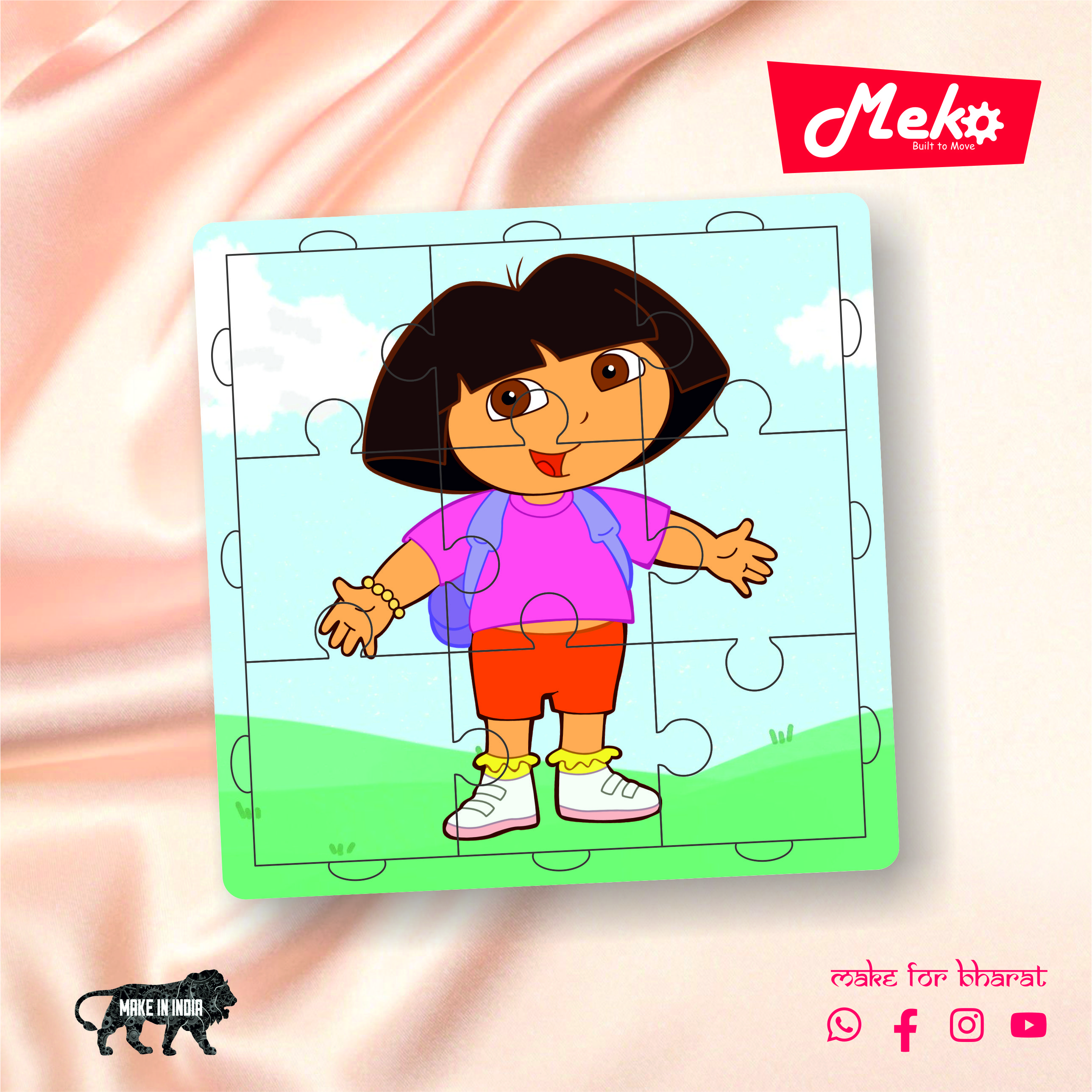 Cute Cartoon Girl Wooden Puzzle for Kids