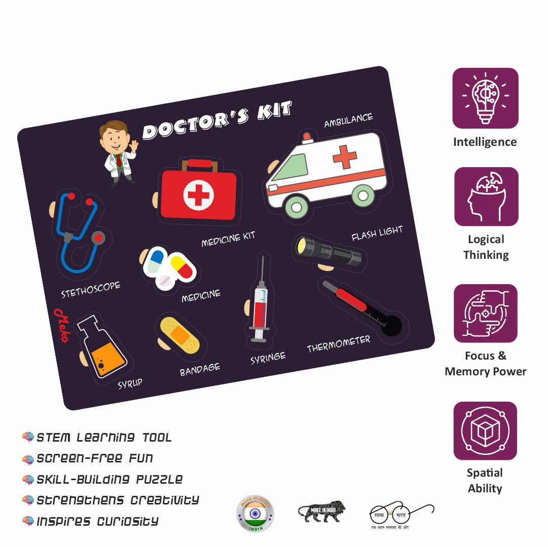 Meko Doctor's Kit Wooden Puzzle Board