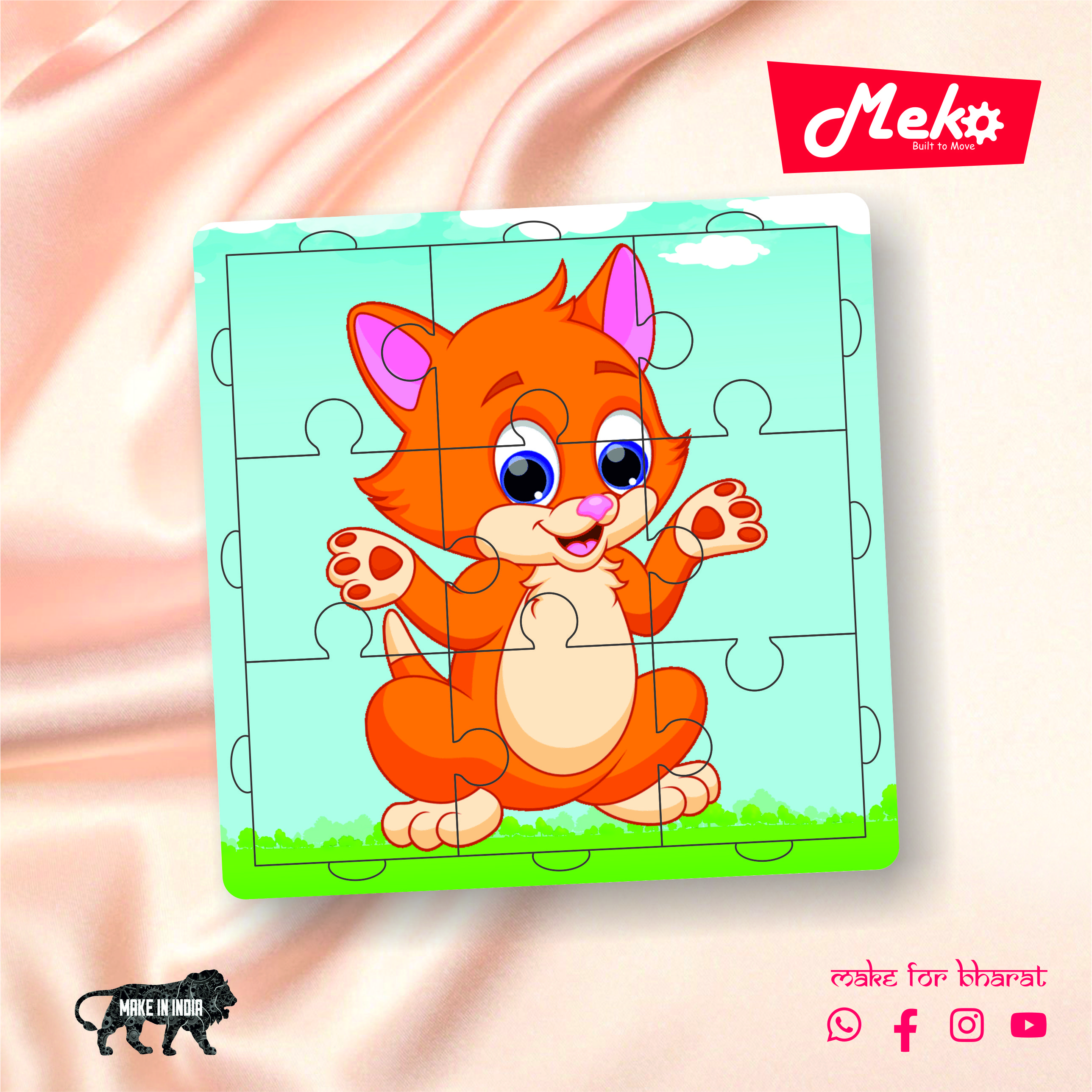 Cute Cat Wooden Puzzle for Kids