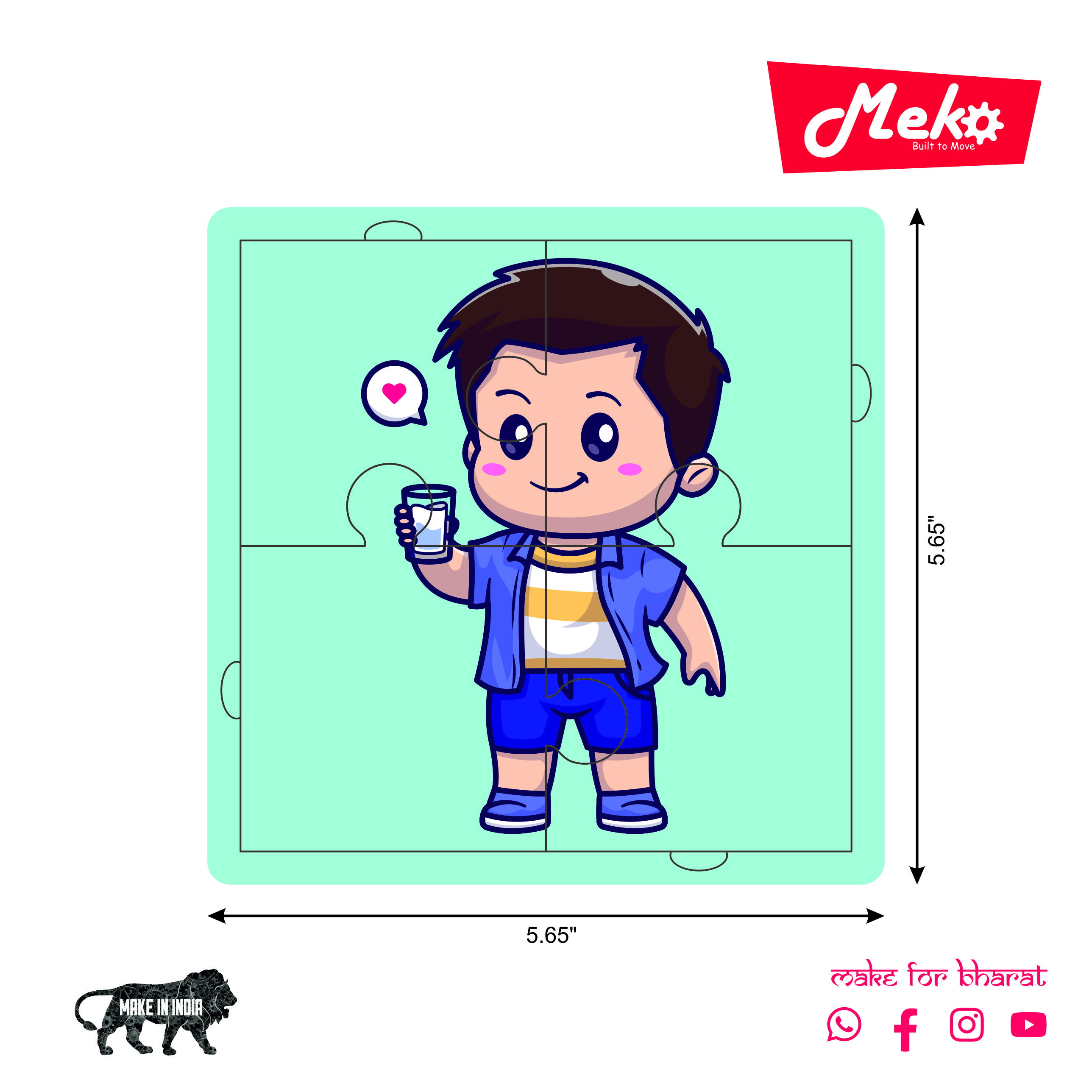 Cute Boy Wooden Puzzle for Kids