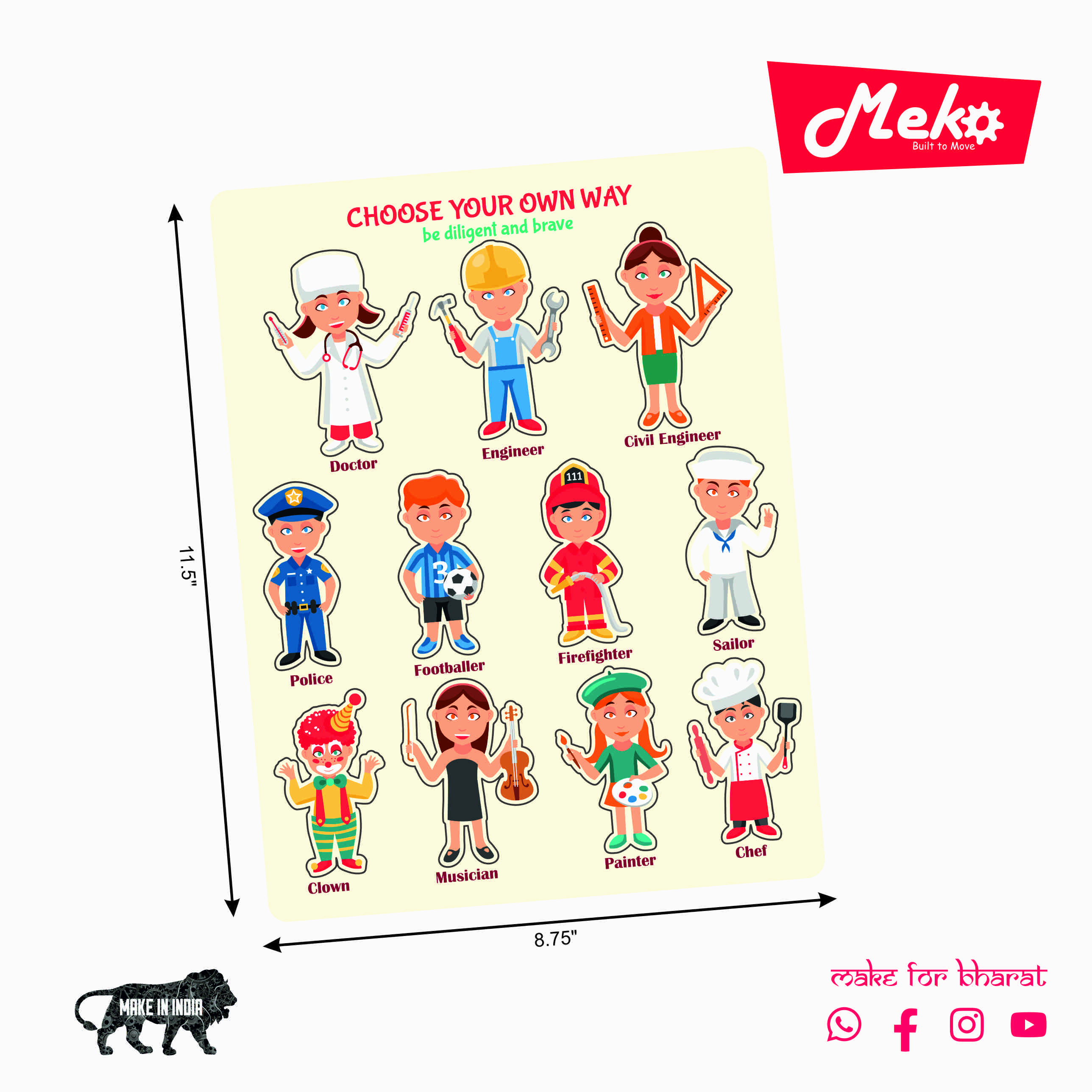 Kids Career Learning Wooden Puzzle Board