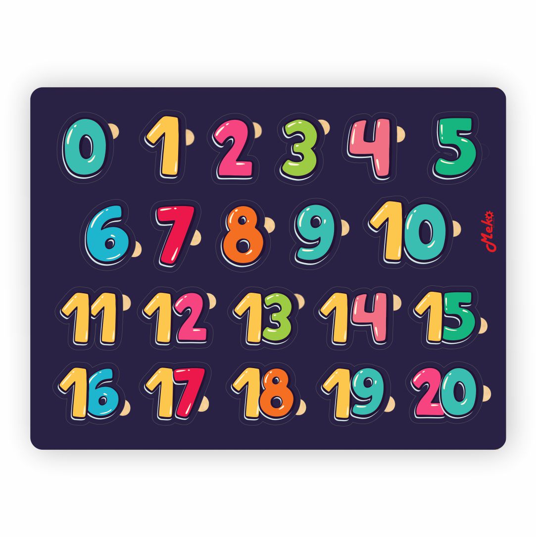 1 to 20 Number Wooden Puzzle Board